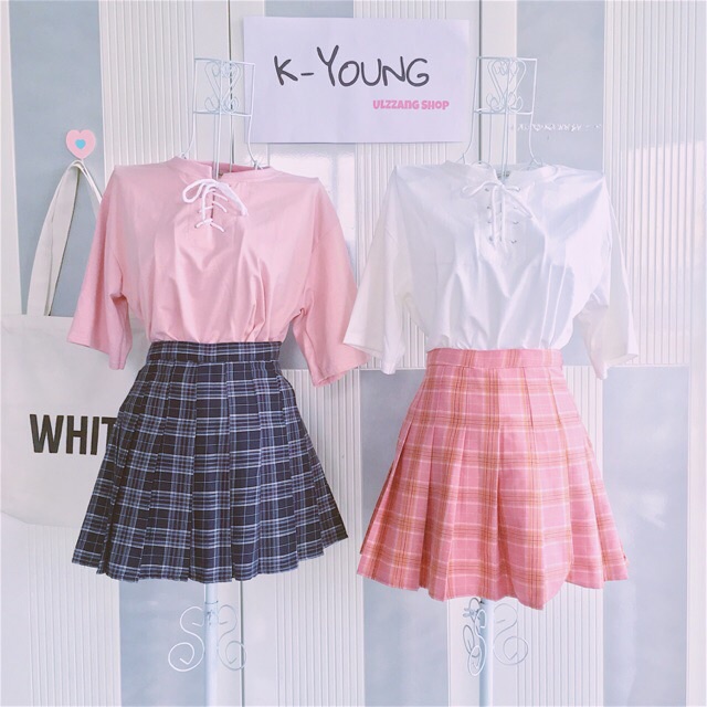 Chân váy tennis ngắn xếp ly họa tiết kẻ caro thời trang nữ phong cách trẻ trung năng động Hàn Quốc | BigBuy360 - bigbuy360.vn