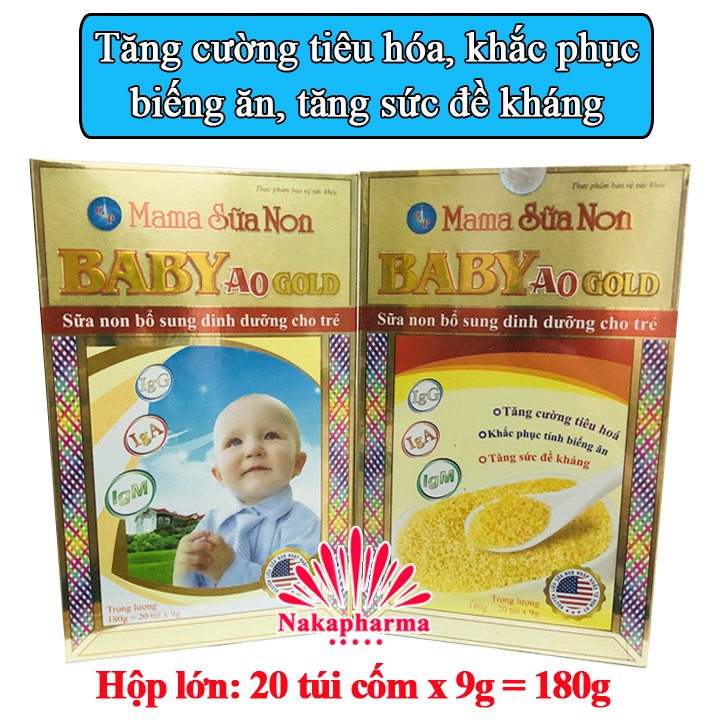 Cốm Mama Sữa Non Baby A0 Gold GP France – Tăng cường tiêu hóa, đề kháng, khắc phục biếng ăn