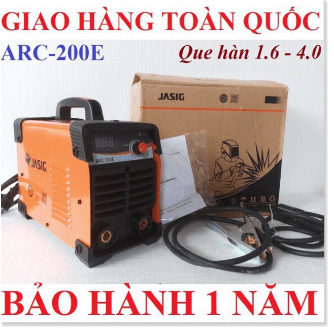 Máy hàn điện tử JASIC ARC 200E Tặng kính hàn, búa gõ xỉ