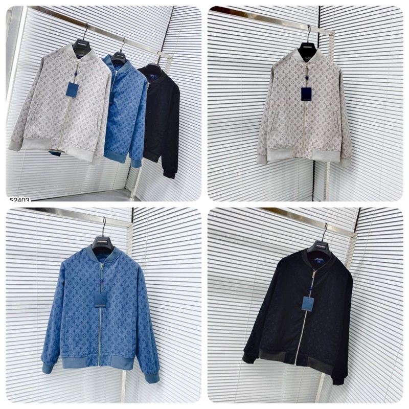 Áo khoác Lv 2 lớp cao cấp - Áo khoác bomber lv hoa nổi siêu hot