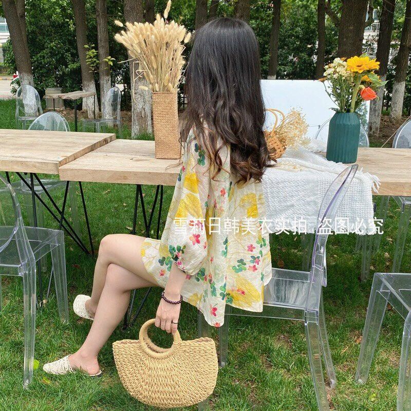 ÁO KIỂU SƠ MI HOA CỔ TRỤ TAY LỞ Lh0917399527