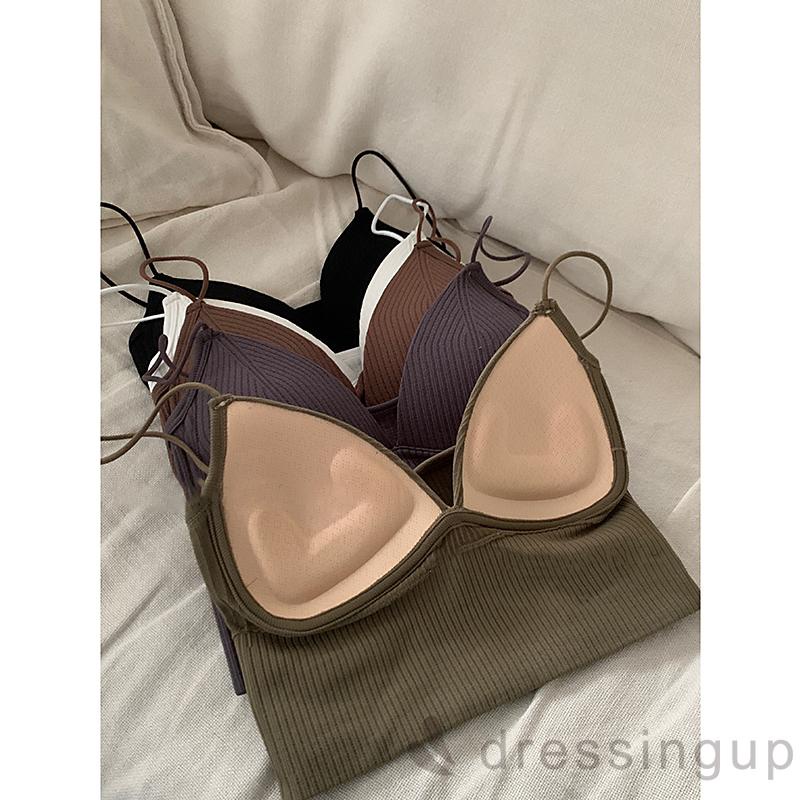 Áo Croptop Hai Dây Cổ Chữ V Sâu Màu Trơn Thời Trang Mùa Hè Cho Nữ