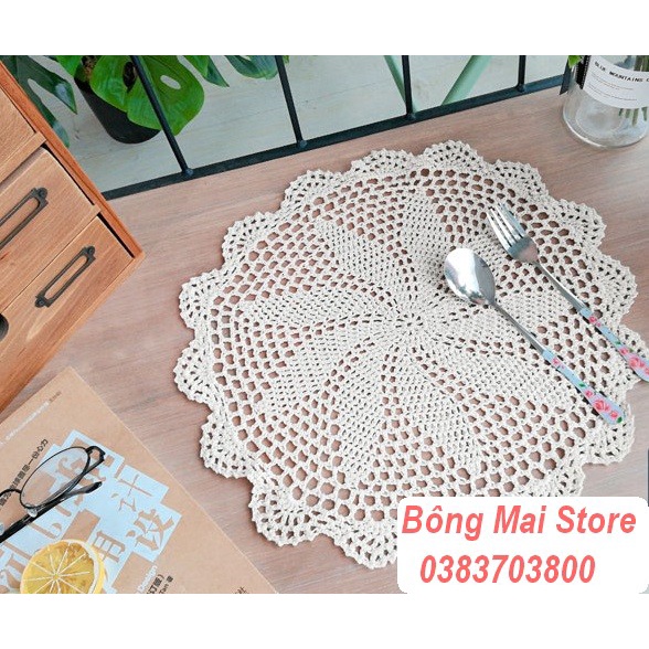 [15-33cm] Tấm lót ly cốc, lót bình hoa, tấm lót bàn ăn trang trí decor phòng bếp kiểu Âu [LC009 - LC013]