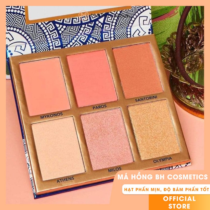 Má hồng và bắt sáng BH Cosmetics Glowing In Greece 6 ô