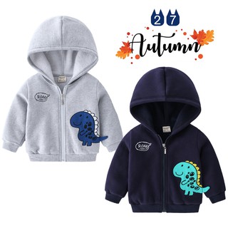 Áo khoác nỉ bé trai WELLKIDS áo nỉ có mũ cho bé họa tiết khủng long hàng xuất Âu Mỹ