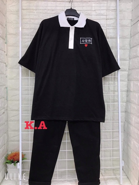 Áo Polo thêu tim HÀN KIAF727