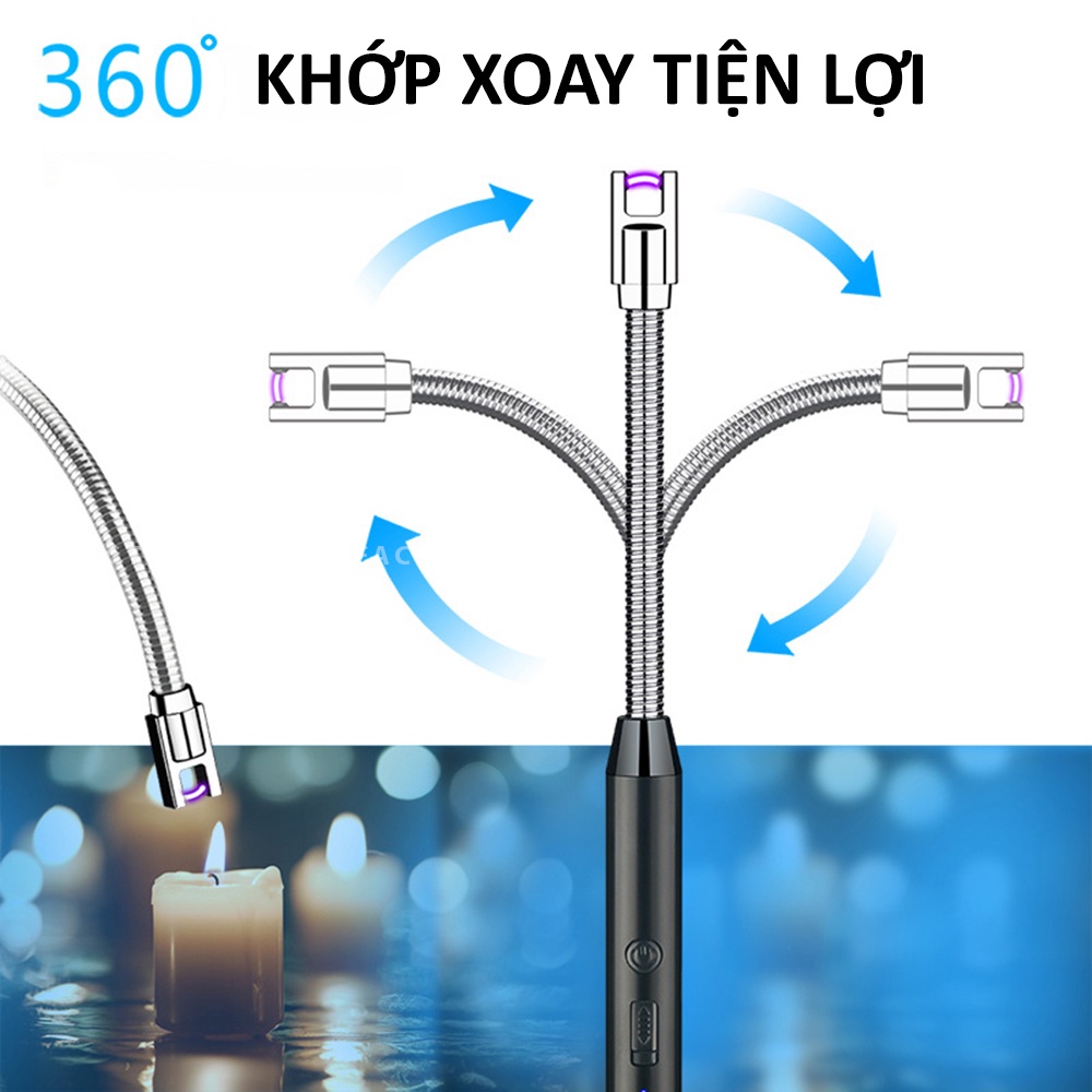 Dụng Cụ Thắp Nến Thơm Xoay 360 Độ Tiện Lợi Sạc Bằng USB Nhiều Mẫu Được Chọn Màu CN2