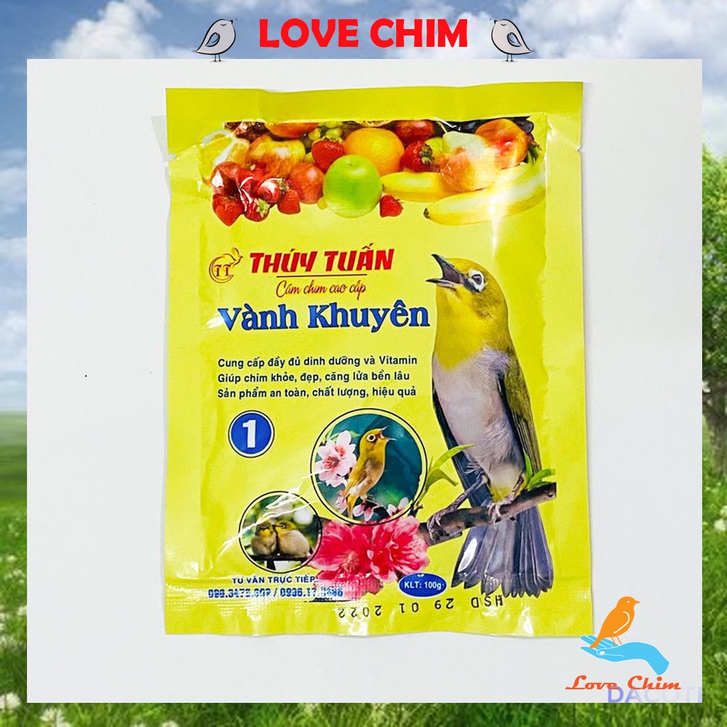 Cám chim khuyên Thúy Tuấn số 1 cao cấp 100gram - Cám khuyên Thúy Tuấn cao cấp giá rẻ LOVECHIM