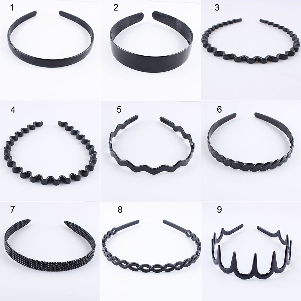 Băng Đô Cài Tóc Gợn Sóng Màu Đen Chống Trượt Thời Trang Cho Nam Nữ Mihan1