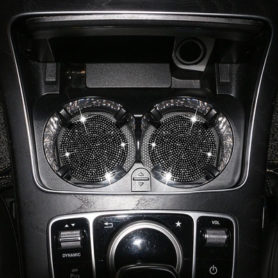 Set 2 Miếng Lót Cốc Nước Đính Đá Lấp Lánh Chống Trượt Chống Sốc Chuyên Dụng Cho Xe Hơi