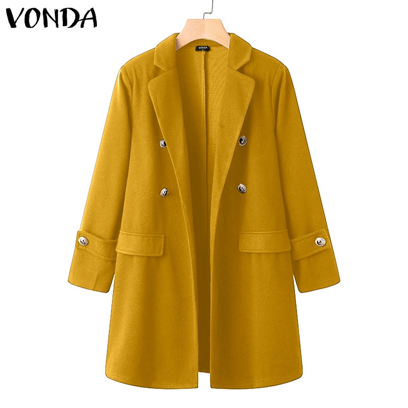 Áo Blazer VONDA Midi Tay Dài Màu Trơn Thời Trang Thu Đông Cho Nữ | BigBuy360 - bigbuy360.vn