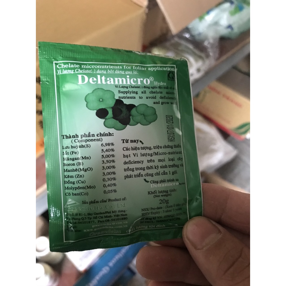 Phân bón lá Trung vi lượng Deltamicro gói  dùng cho hoa hồng, phong lan & cây Kiểng