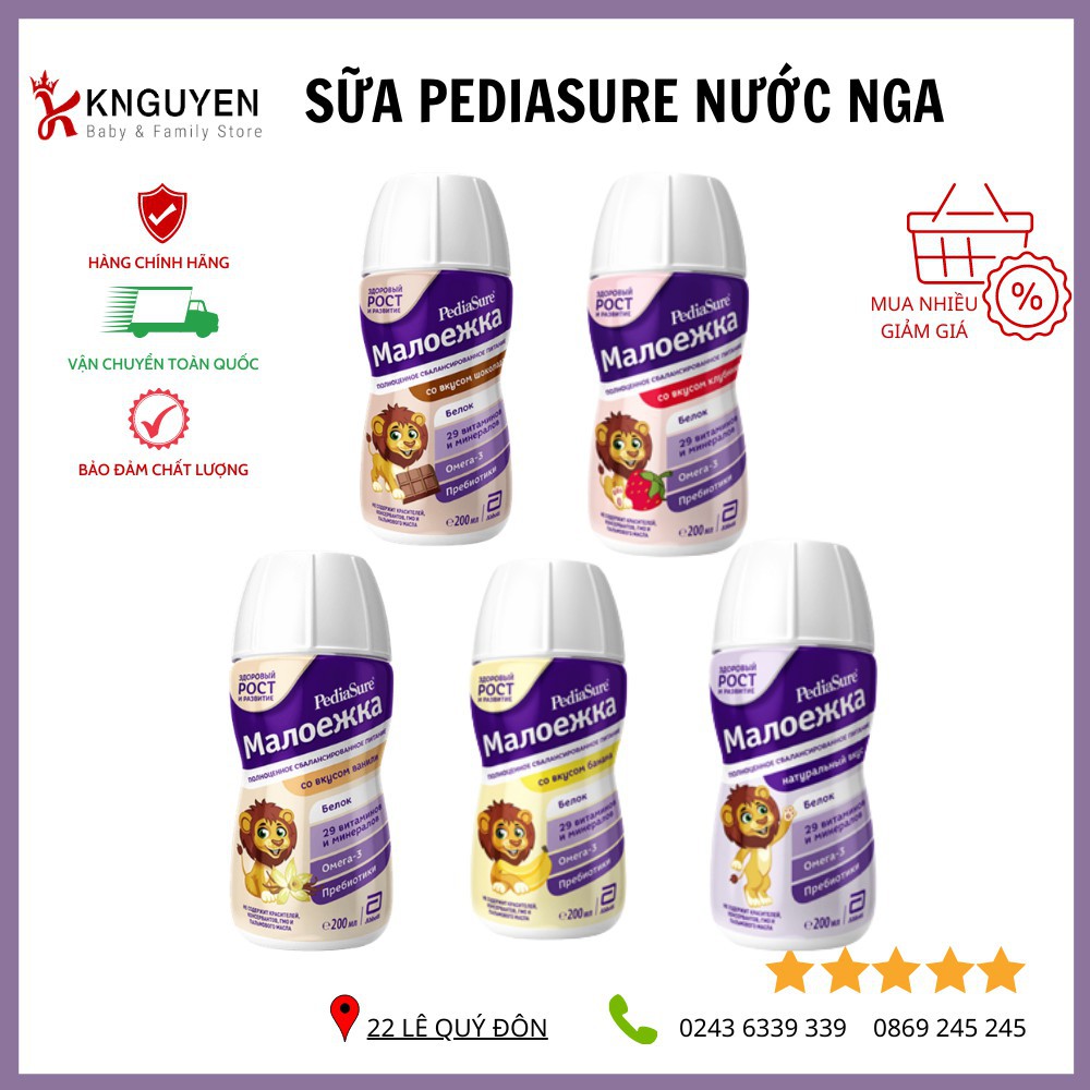 [Hàng Nga] Sữa Pediasure Nga dạng nước 200ml.