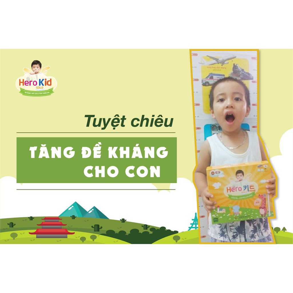 Combo 3 Hộp Hero Kid Gold - Hỗ trợ cải thiện biếng ăn, tăng cường sức đề kháng, tăng chiều cao, hết mệt mỏi, tốt cho bé