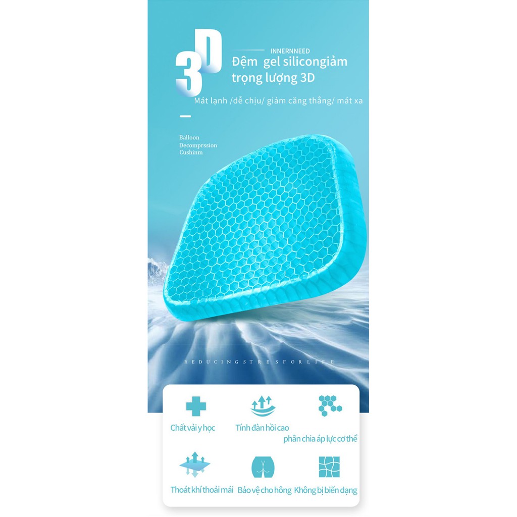 Ghế đệm cao su dạng Gel thoáng khí Nhật Bản | BigBuy360 - bigbuy360.vn
