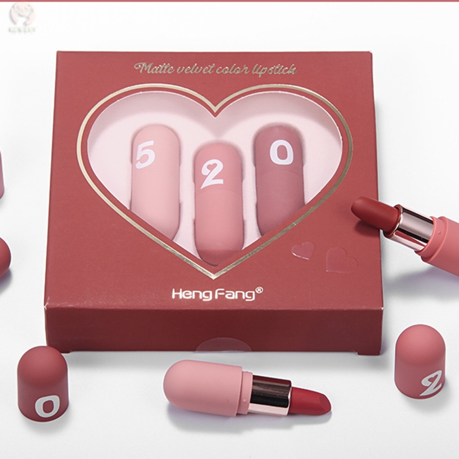Set 3 Son Môi TTLIFE Mini 520 Màu Mượt Như Nhung Lâu Trôi