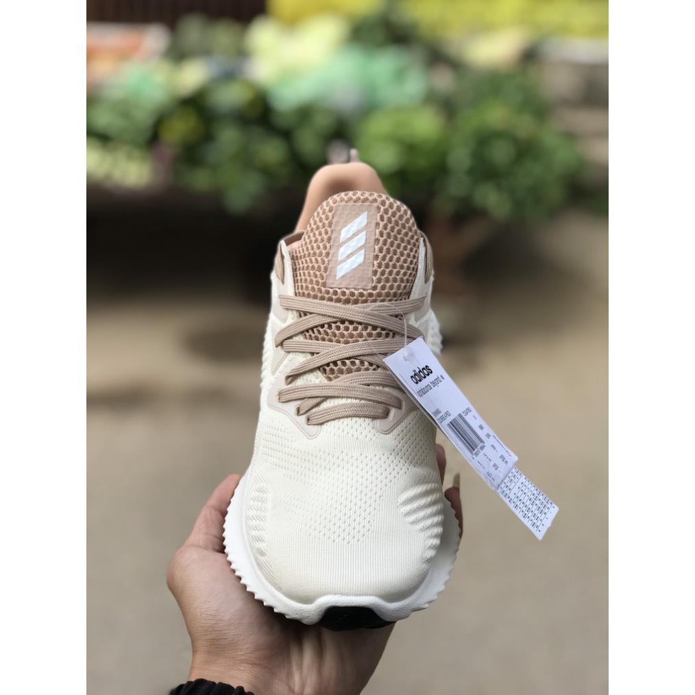 📢 Giày Thể Thao, Giày Sneaker Alpha Bounce Trắng Sữa Viền Nâu | BigBuy360 - bigbuy360.vn