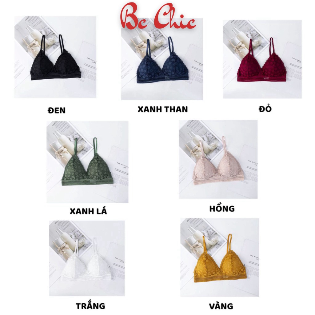 Áo Lót Nữ Không Gọng Ren Cao Cấp Nâng Ngực - Áo Bra Ren Hoa nâng vòng một gợi cảm sexy mẫu 7338 BC_CHIC LINGERIE