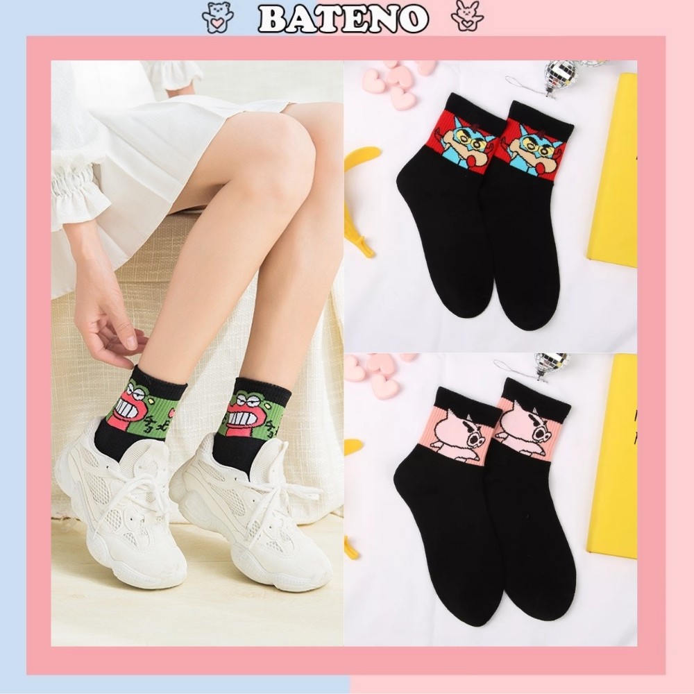 Tất unisex Bateno chất xịn nhân vật họa hình siêu cá tính phong cách TN129