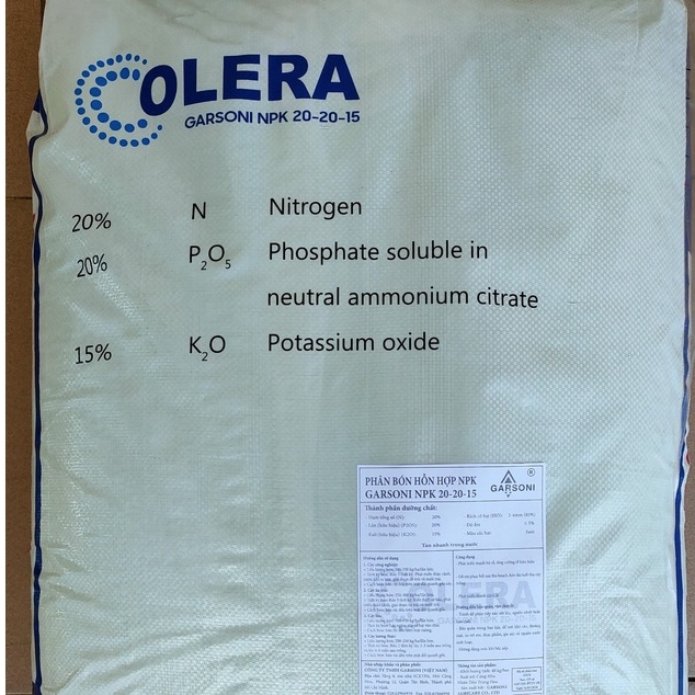 5Kg PHÂN BÓN NPK OLERA 20-20-15 TE NHẬP KHẨU DÙNG CHO MỌI LOẠI CÂY VÀ MỌI THỜI ĐIỂM