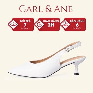 Carl & Ane - Giày cao gót mũi nhọn gót hở cao 5cm màu trắng - CL011