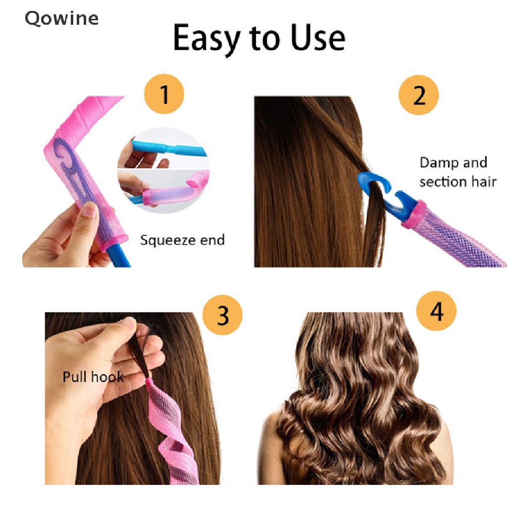 Set 10 dây ống tạo kiểu tóc xoăn lượn sóng thuận tiện dễ dùng 30-65cm