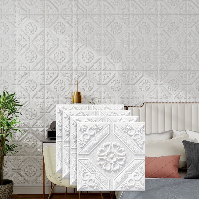 Miếng Xốp Dán Tường 3D Vân Sóng Tiêu Âm Cách Nhiệt