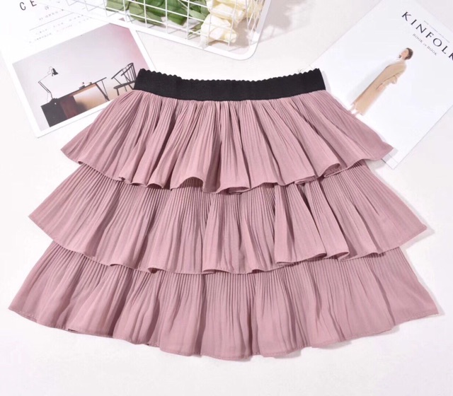 Chân váy dập li ngắn 3 tầng | BigBuy360 - bigbuy360.vn