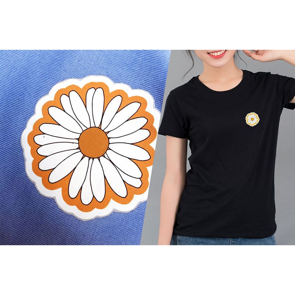 [Hàng Xịn, Gía Tốt] Áo Phông Thun Nữ Tay Ngắn Icon Hoa Cúc Hàn Quốc - Unisex - Cotton - Mã AT027