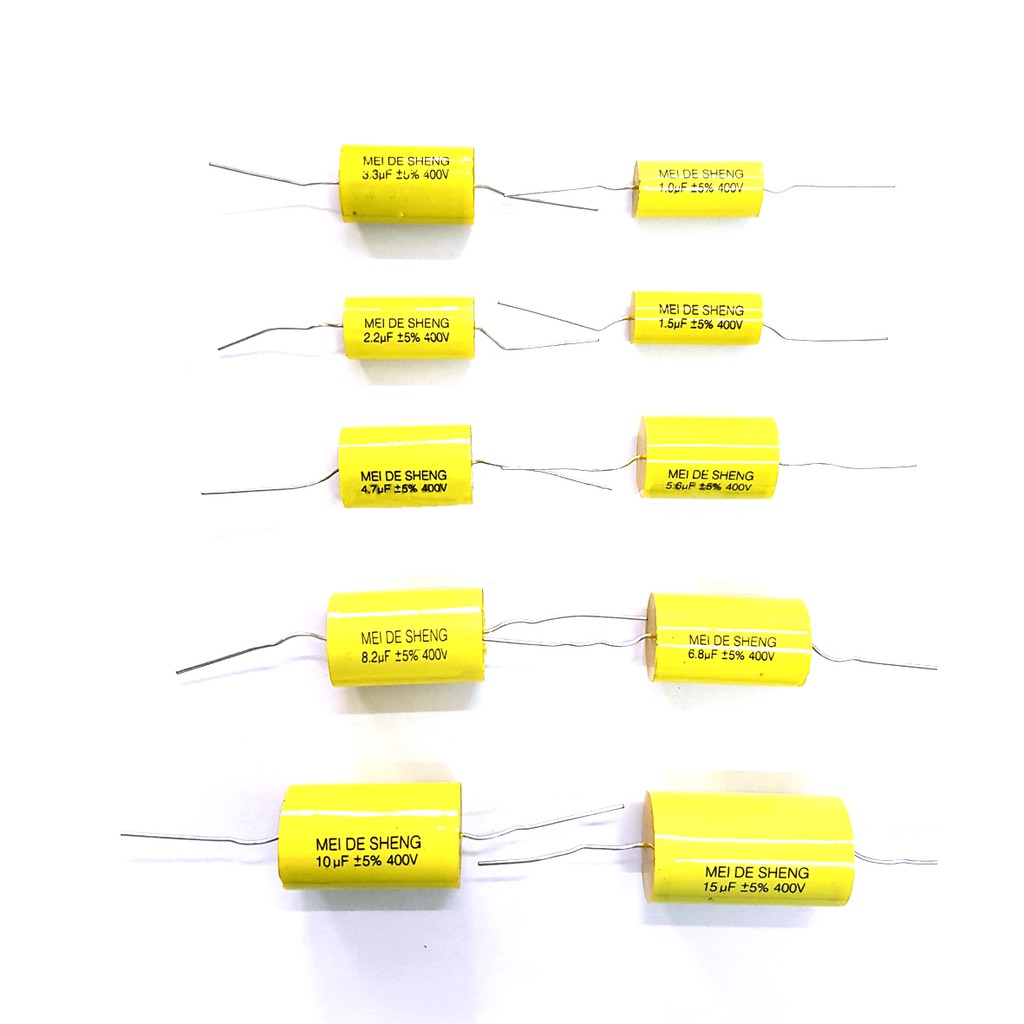 Tụ loa vàng 400V - 3.3UF- Tụ Phân Tần Loa, Tụ Cản Loa Bass, Trung, Treble - Tụ loa không phân cực 2 chân