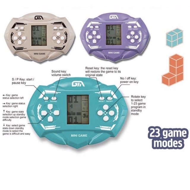 Máy Chơi Game Xếp Gạch Cầm Tay, Máy Điện Tử Chơi Games MiNi Nhiều Trò Chơi Giải Trí Cầm Tay…