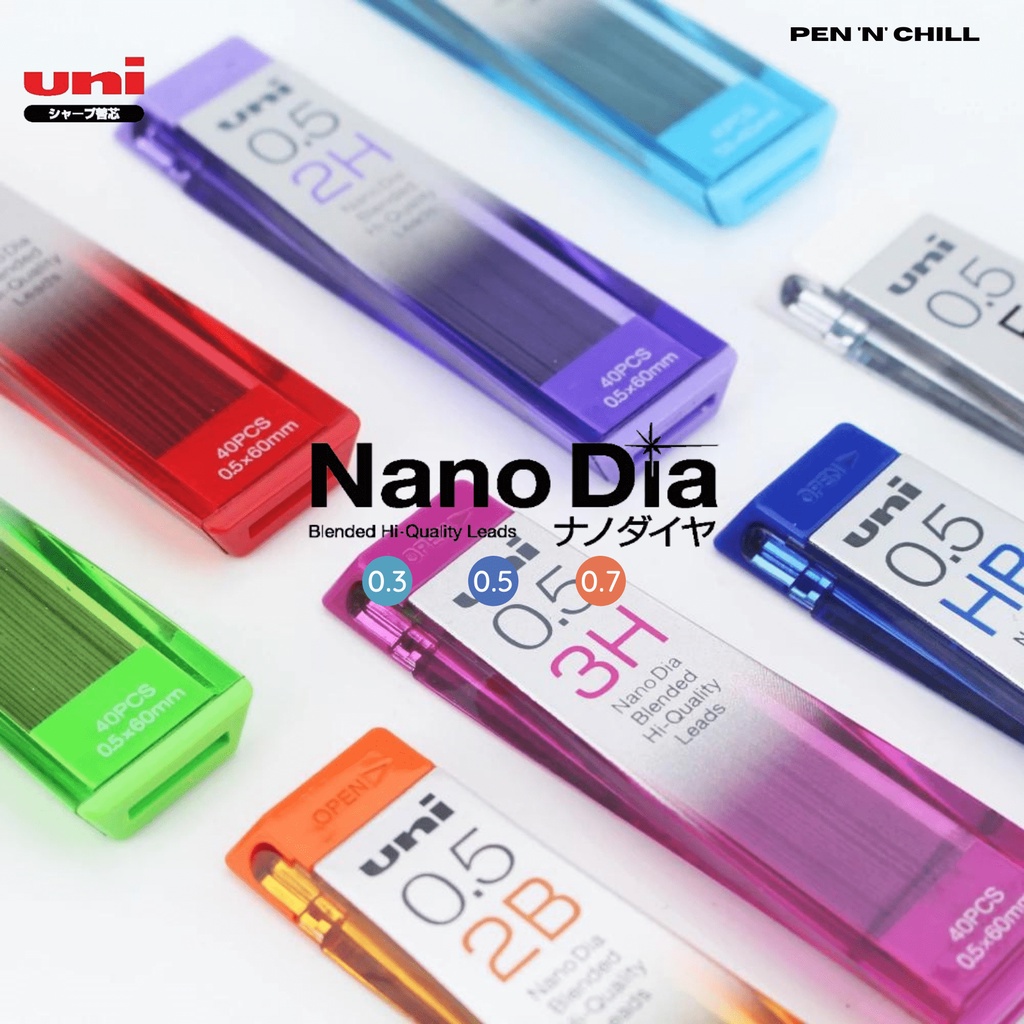 Ruột Bút Chì Kim Cao Cấp Uni Nano Dia - Cỡ ngòi 0.3mm/0.5mm/0.7mm