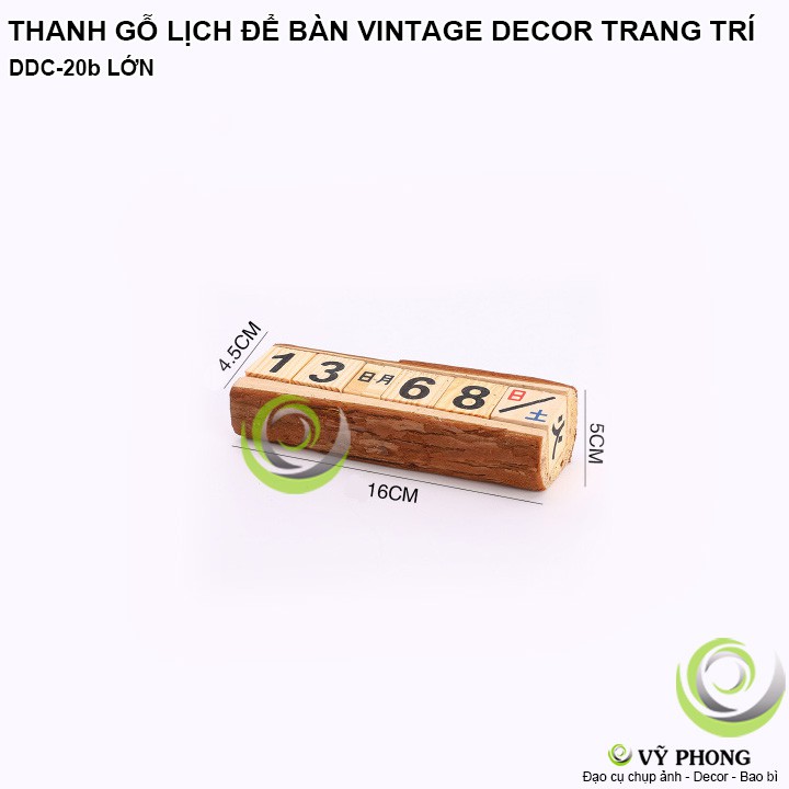 THANH GỖ LỊCH ĐỂ BÀN KHÚC GỖ LỊCH VINTAGE DECOR NHÀ CỬA ĐẠO CỤ TRANG TRÍ CHỤP ẢNH SẢN PHẨM INS DDC-20