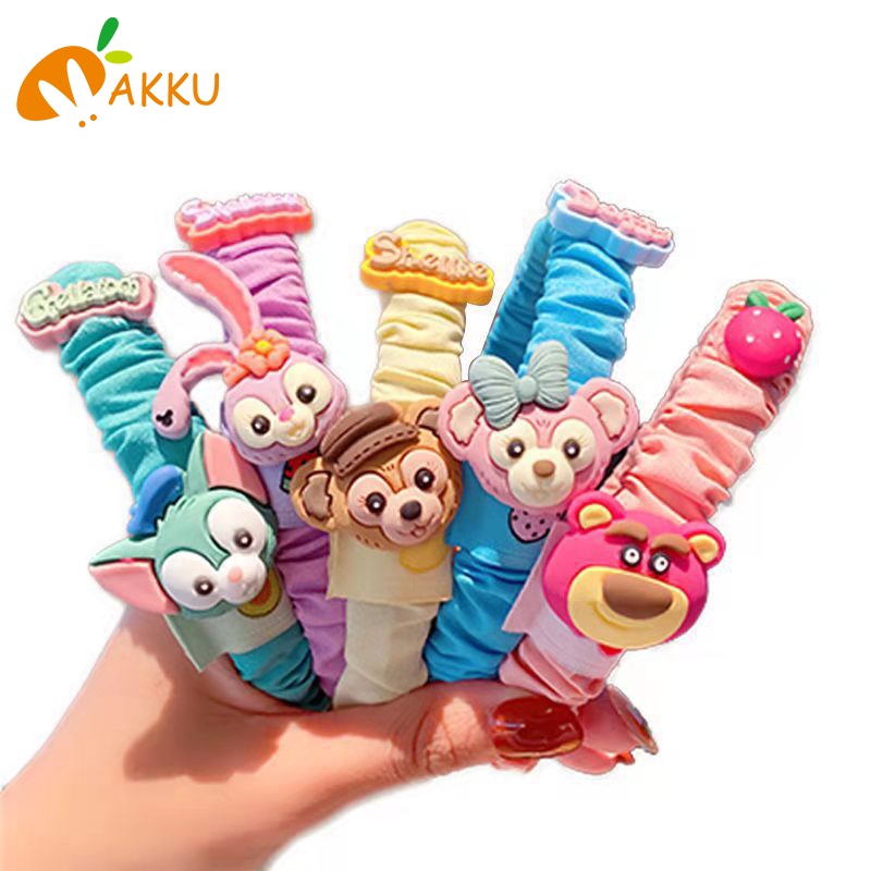 Băng Đô Xếp Ly Hình Gấu Dâu Tây Hoạt Hình Dễ Thương Và Không Làm Đau Tóc Cho Trẻ Em AKKU