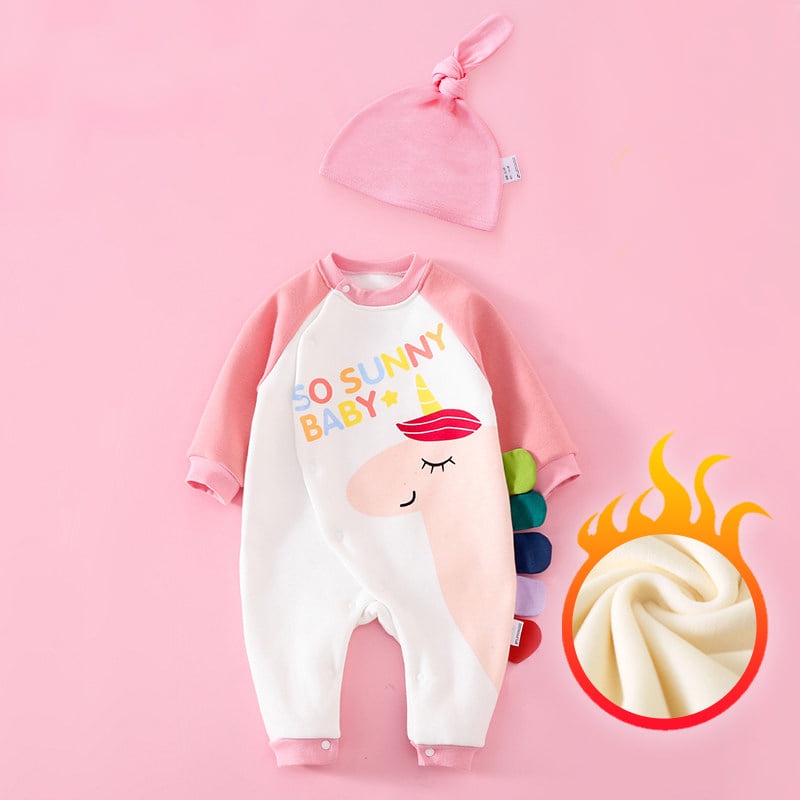Body Dài Tay cho Bé kèm mũ mẫu quần áo trẻ em sơ sinh hình KỲ LÂN chất Cotton Mềm Mịn từ 3-12kg