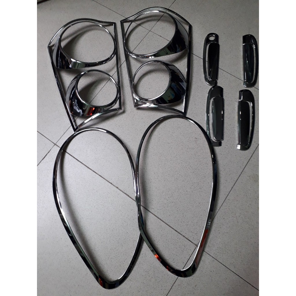 Bộ ốp đèn Pha + Hậu + Tay cửa Kia Morning 2008 đến 2011 form cũ