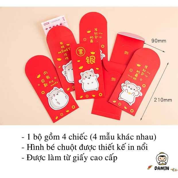 Bao Lì Xì Hình Chuột Hamster Dễ Thương Năm 2020