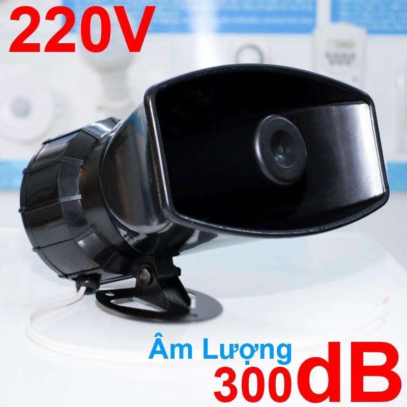 Còi Hú Báo Động KOMAX 220V Công Suất Lớn KM-AC100W, Còi báo động báo cháy 300 dB cho nhà xưởng, công trình