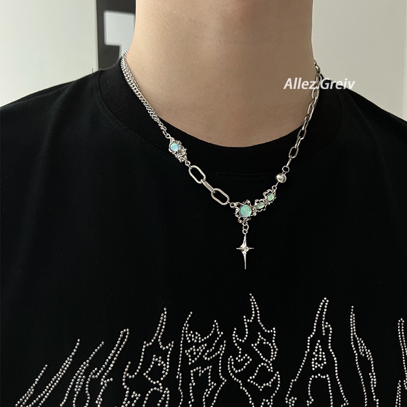 Vòng cổ Mặt Đá Mặt Trăng Phong Cách Hip Hop Thời Trang Cho Nam Nữ