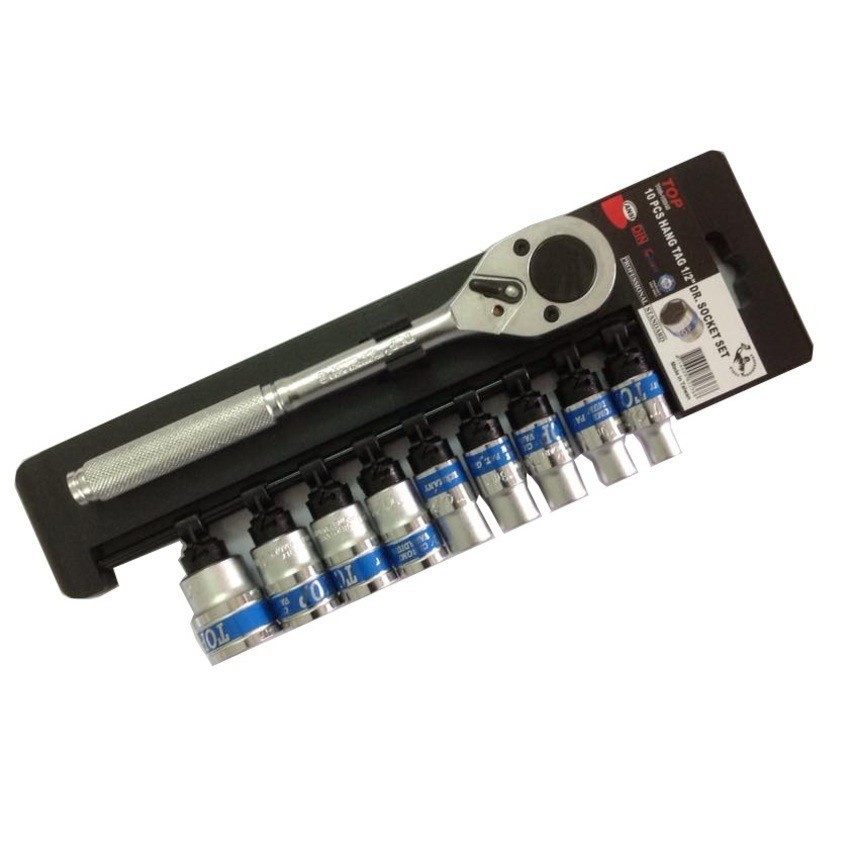 Bộ tuýp 10 chi tiết 1/2&quot; cần tư động TOP tbs12245 (Bạc)
