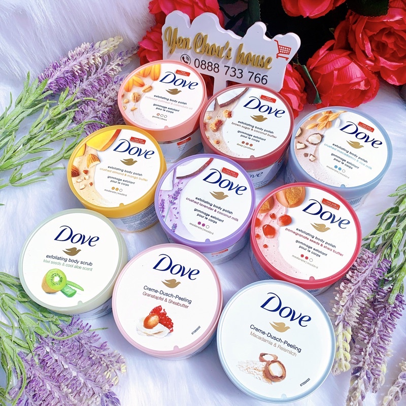 Tẩy da chết Dove, Tẩy tế bào chết body Dove 𝐄𝐗𝐅𝐎𝐋𝐈𝐀𝐓𝐈𝐍𝐆 𝐁𝐎𝐃𝐘 𝐏𝐎𝐋𝐈𝐒𝐇