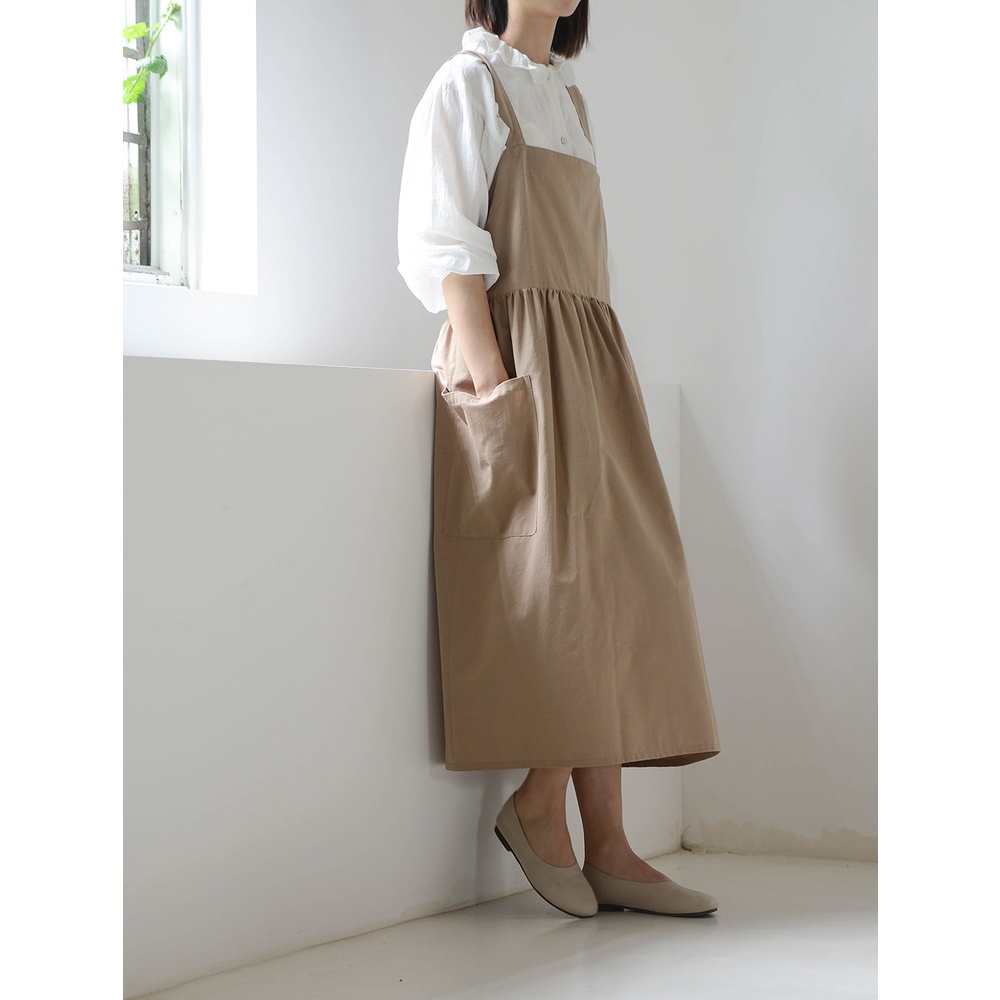 Tạp Dề Cotton Lanh Chống Thấm Nước In Họa Tiết Hoa Phong Cách Hàn Quốc