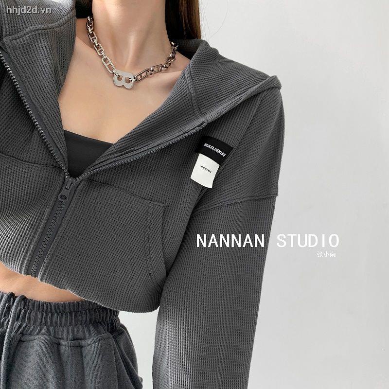 Áo khoác tay dài có mũ phong cách Hàn Quốc thời trang cho nữ