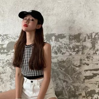Áo Khoác Dệt Kim Không Tay Phong Cách Retro Harajuku