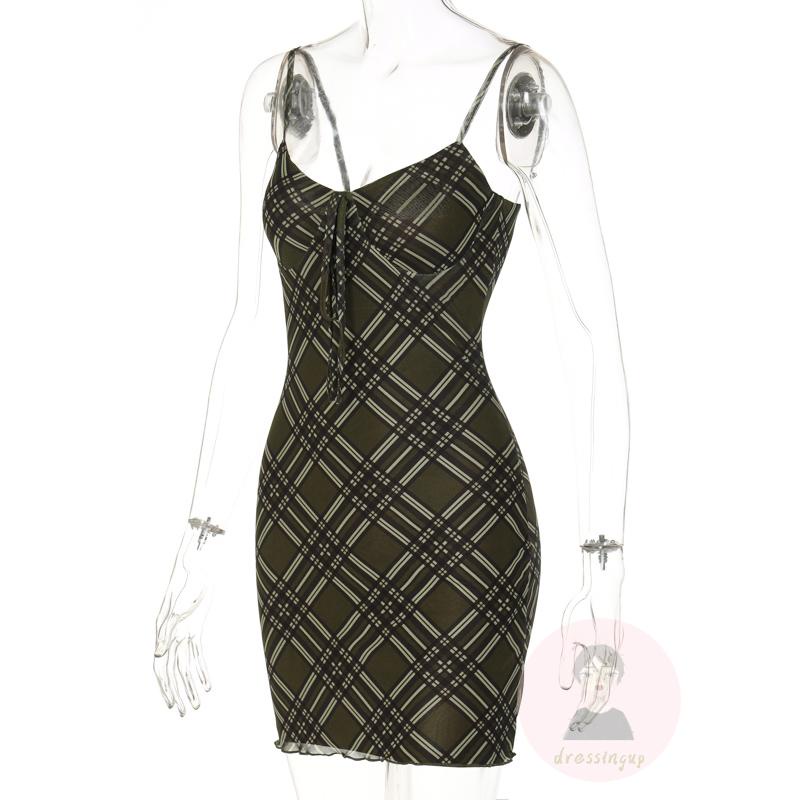 Đầm Ngắn Hai Dây Ôm Dáng Họa Tiết Kẻ Sọc Cổ Điển Thời Trang Mùa Hè Cho Nữ