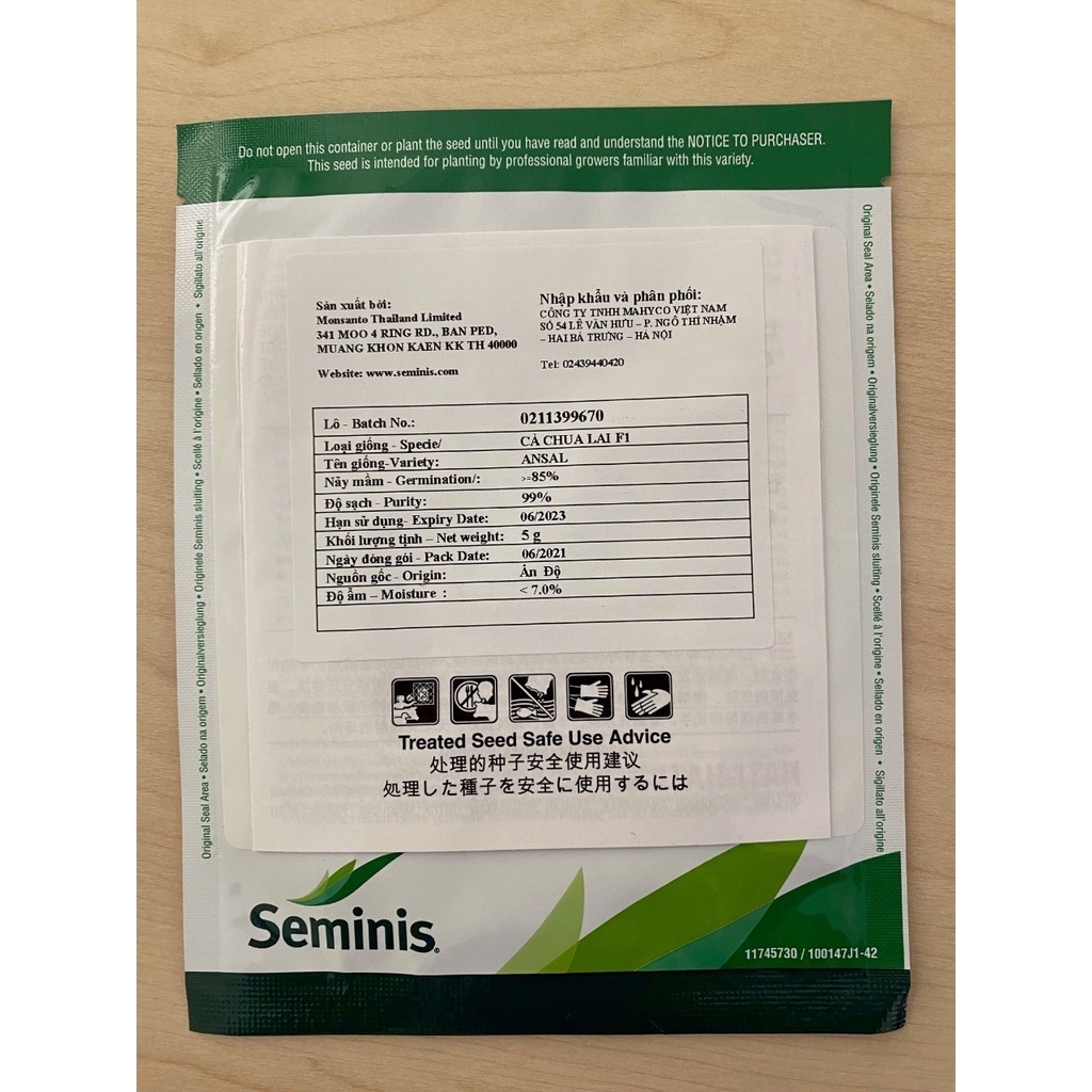 Hạt giống cà chua nhập khẩu chất lượng cao: ANSAL_ Gói 5gram