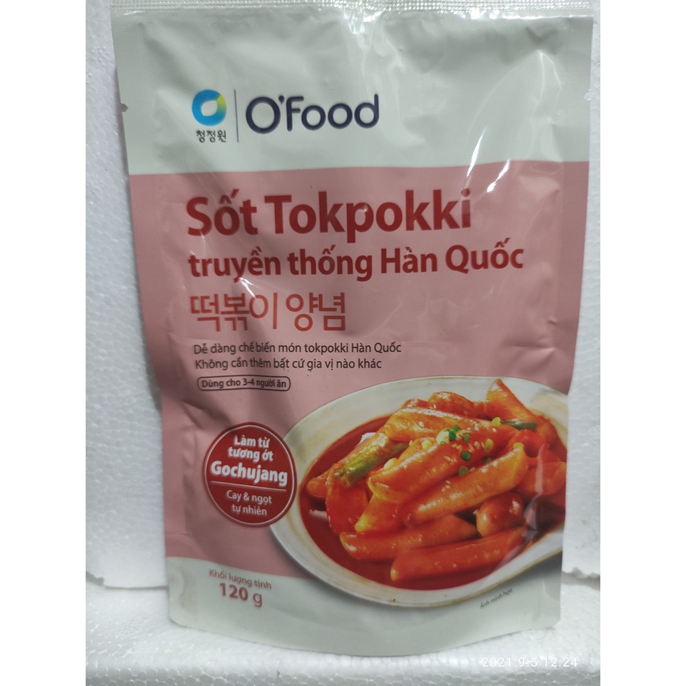 Sốt tokbokki / tokpokki,Spagetty Hàn Quốc O'Food 120g, vị truyền thống.