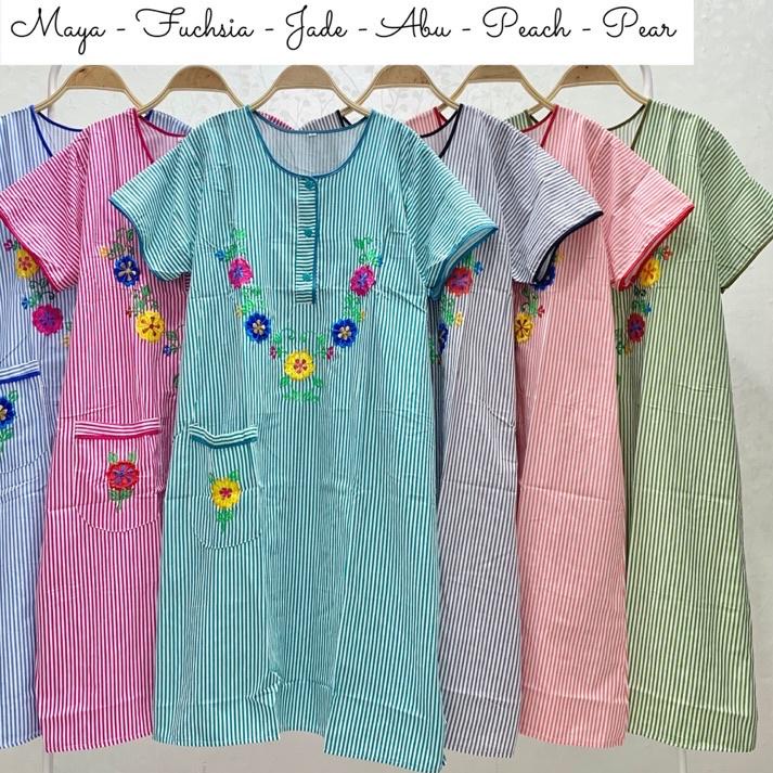 Mới Đầm Bầu Vải Cotton Thêu Họa Tiết Xinh Xắn