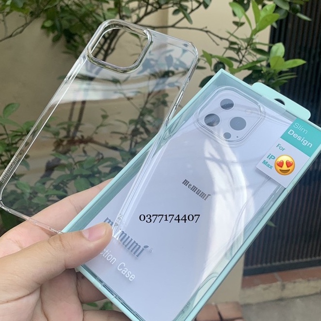 Ốp lưng Memumi Slim Desing iPhone 14 Pro Max, 13 Pro max ,12 Mini, 12 Pro Max, 11 Pro Max / Xs MaxTrong cứng không ố màu