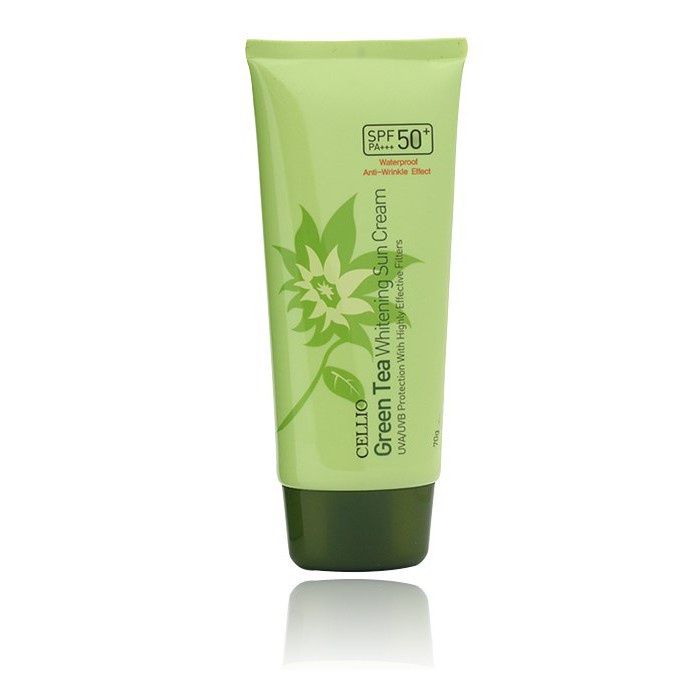 Kem chống nắng Cellio Hàn Quốc SPF 50 PA+++ Green Tea, Colagen, Waterproof Daily